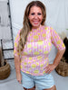 Pink Lemonade Short Sleeve Mesh Top