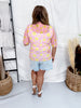 Pink Lemonade Short Sleeve Mesh Top