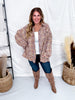 Woman posing indoors wearing Brown & Wine Combo Paint Splatter Plaid Button Down Top with jeans and boots