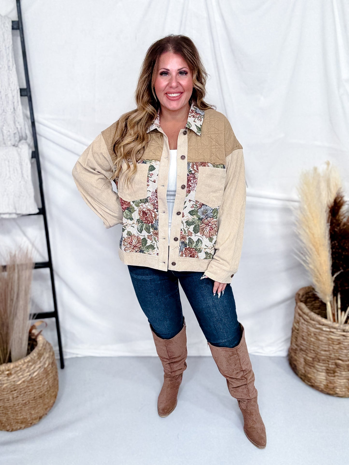 Patchwork Jacket With Floral Tapestry Panels