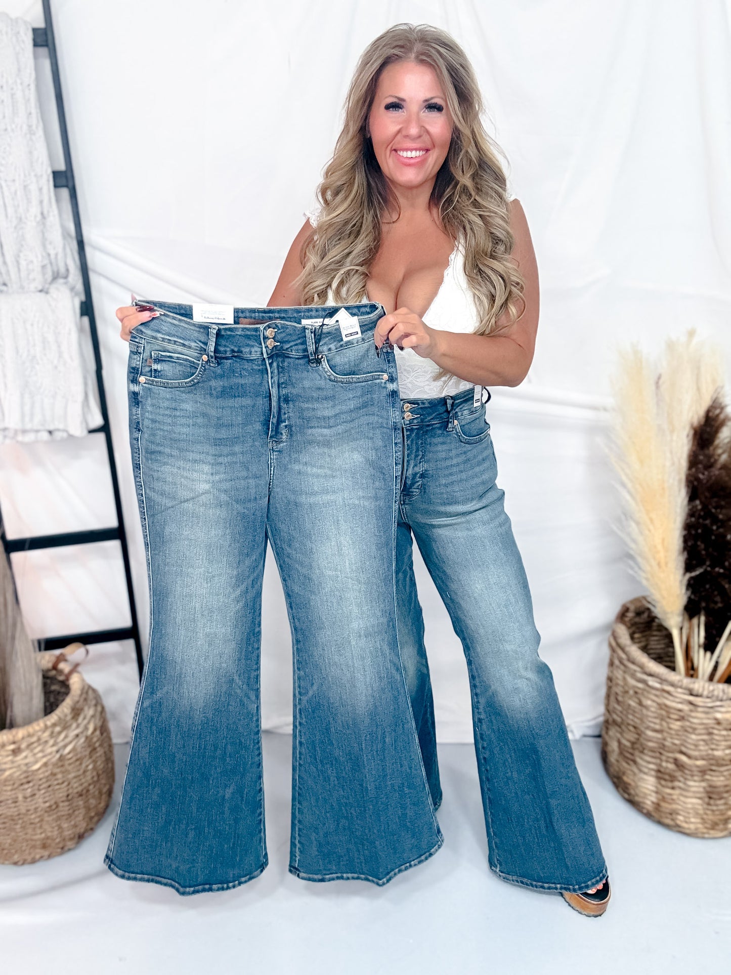 Judy Blue High Waist Tummy Control Flare Jeans W/ Shield Pockets