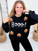 Boo! Chunky Knit Sweater With Jack-O-Lanterns