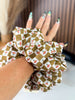 Floral Checkered Jumbo Scrunchie