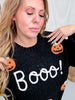 Boo! Chunky Knit Sweater With Jack-O-Lanterns