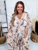 Beige Paisley Print Ruffled Duster Cardigan