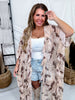 Beige Paisley Print Ruffled Duster Cardigan