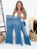 Judy Blue Mid Rise Flare Jeans W/ Bandana Loop