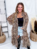Leopard Print Ruffled Duster Cardigan