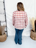 Lace & Plaid Combo Long Sleeve Blouse