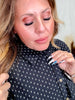 Black Floral Print Button Front Gauze Shirt