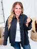 Black Floral Print Button Front Gauze Shirt