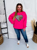 Checked In Love Graphic Pullover