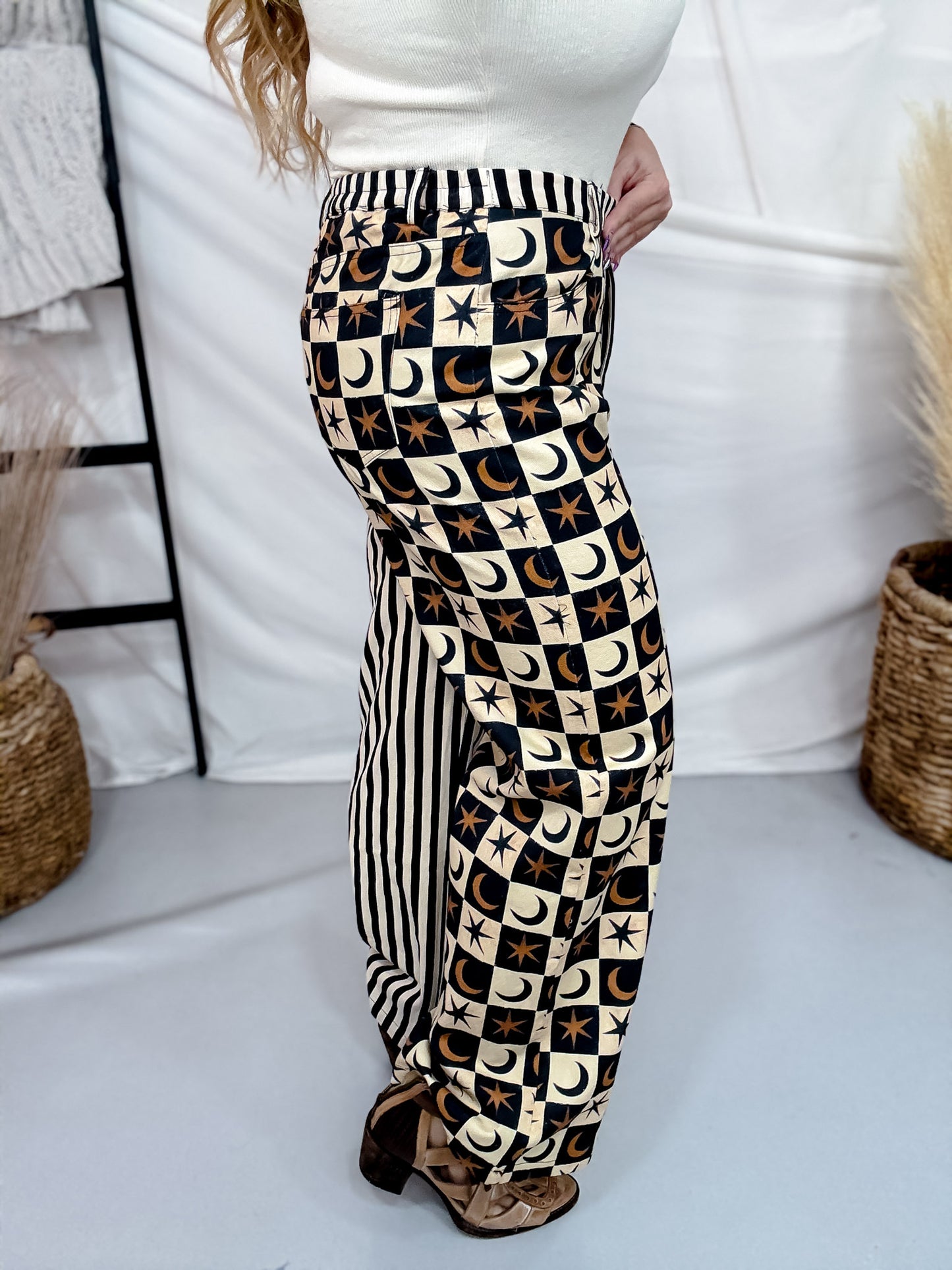 Moons Stars & Stripes Wide Leg Pants