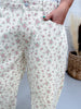 Ditzy Floral Print Barrel Leg Denim Pants