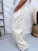 Ditzy Floral Print Barrel Leg Denim Pants