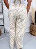 Ditzy Floral Print Barrel Leg Denim Pants