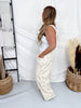 Ditzy Floral Print Barrel Leg Denim Pants