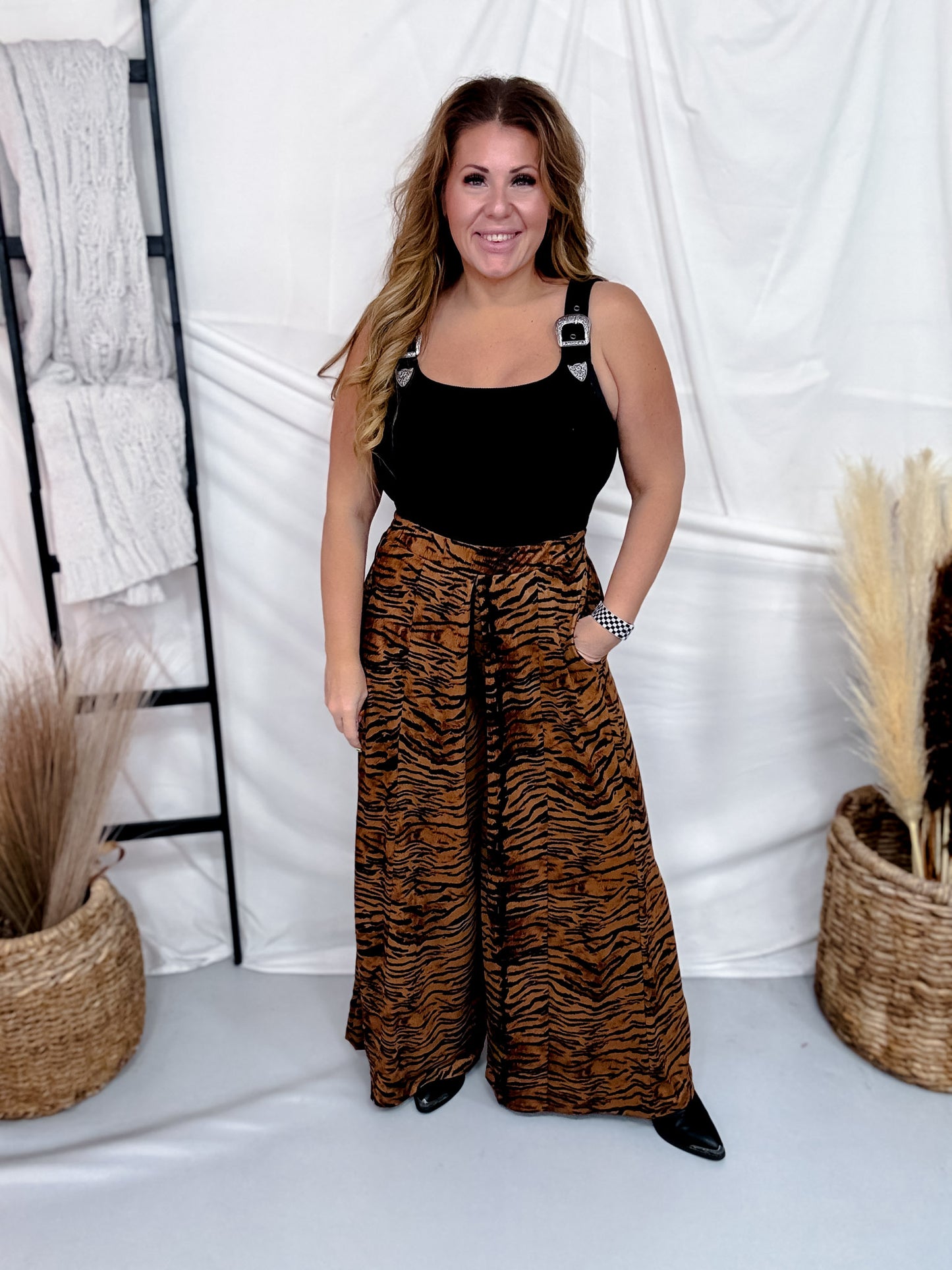 Wide Leg Tiger Print Lounge Pants