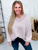 Lilac & Ivory Two Tone V-Neck Knit Sweater