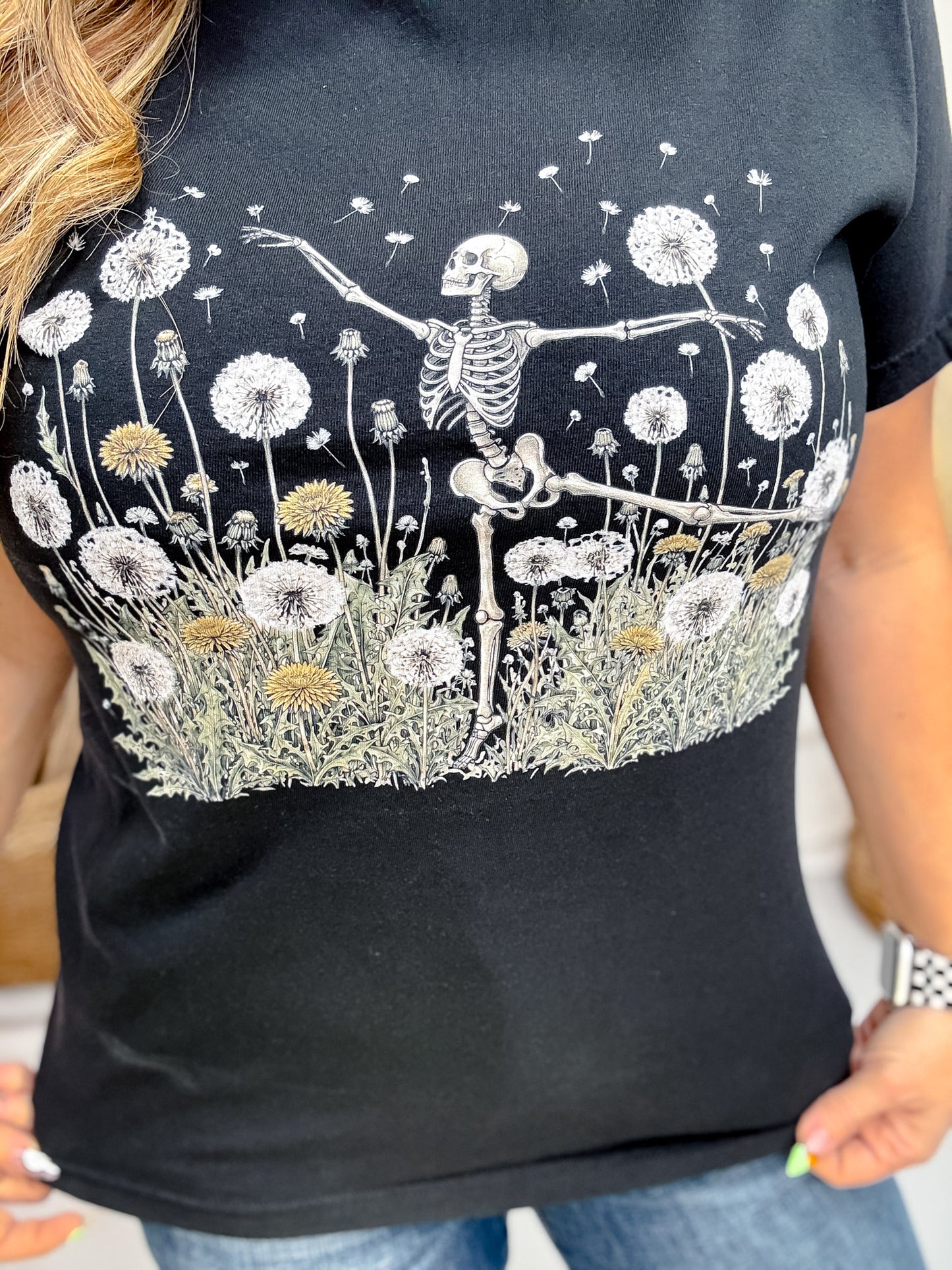 Dancing Skeleton Short Sleeve Graphic Tee