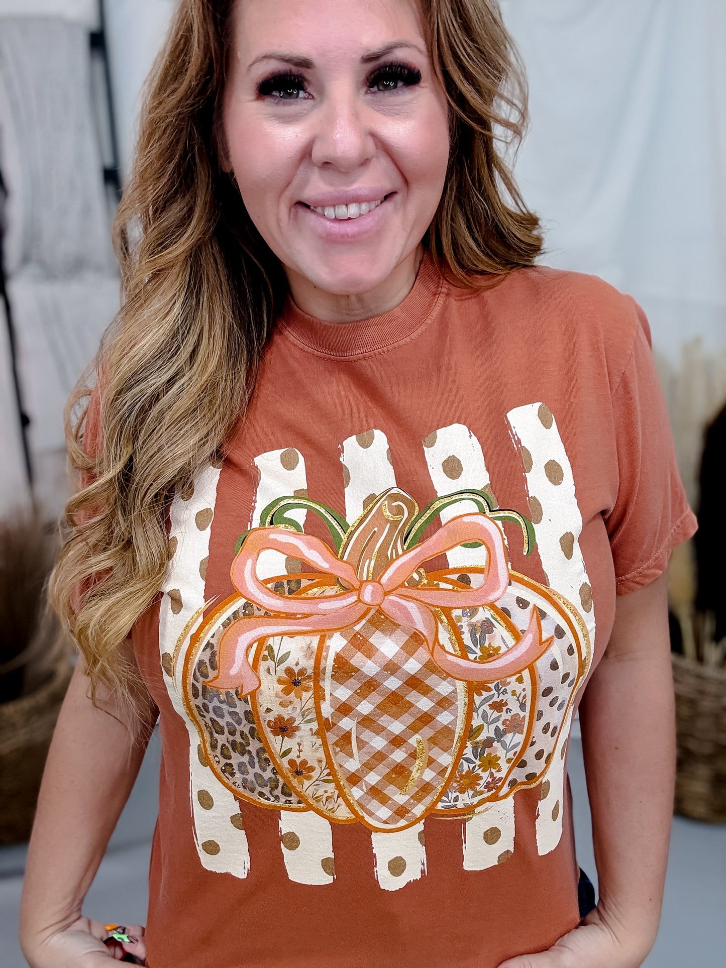 Preppy Pumpkin Short Sleeve Graphic Tee