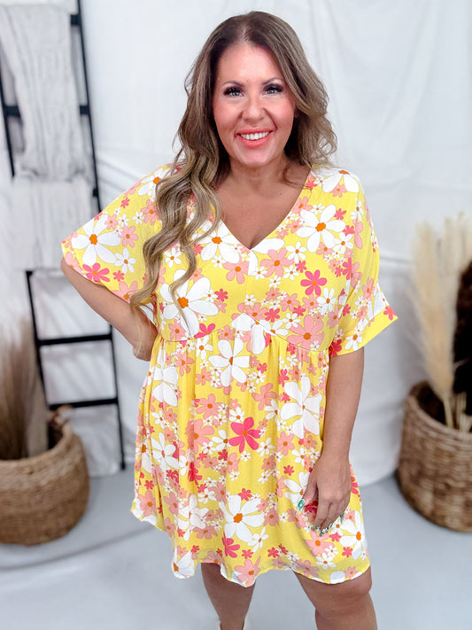 Floral Print Babydoll Dress