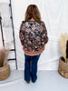 Paisley & Floral Print Split Neck Top