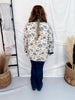 Denim & Floral Colorblock Button Down Top