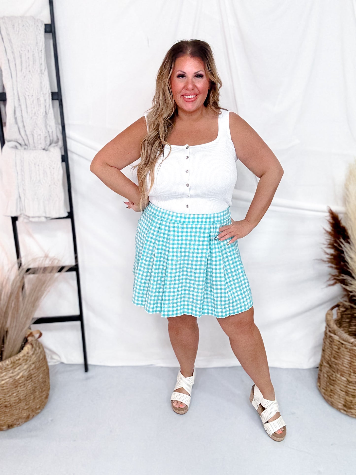 White Button Down Tank Top