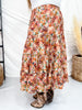 Bohemian Floral Elastic Waist Tiered Skirt