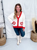 Heart Shaped Peppermint Swirl Button Front Cardigan
