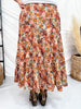 Bohemian Floral Elastic Waist Tiered Skirt
