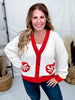 Heart Shaped Peppermint Swirl Button Front Cardigan
