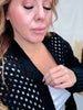 Black Open Front Crochet Cardigan