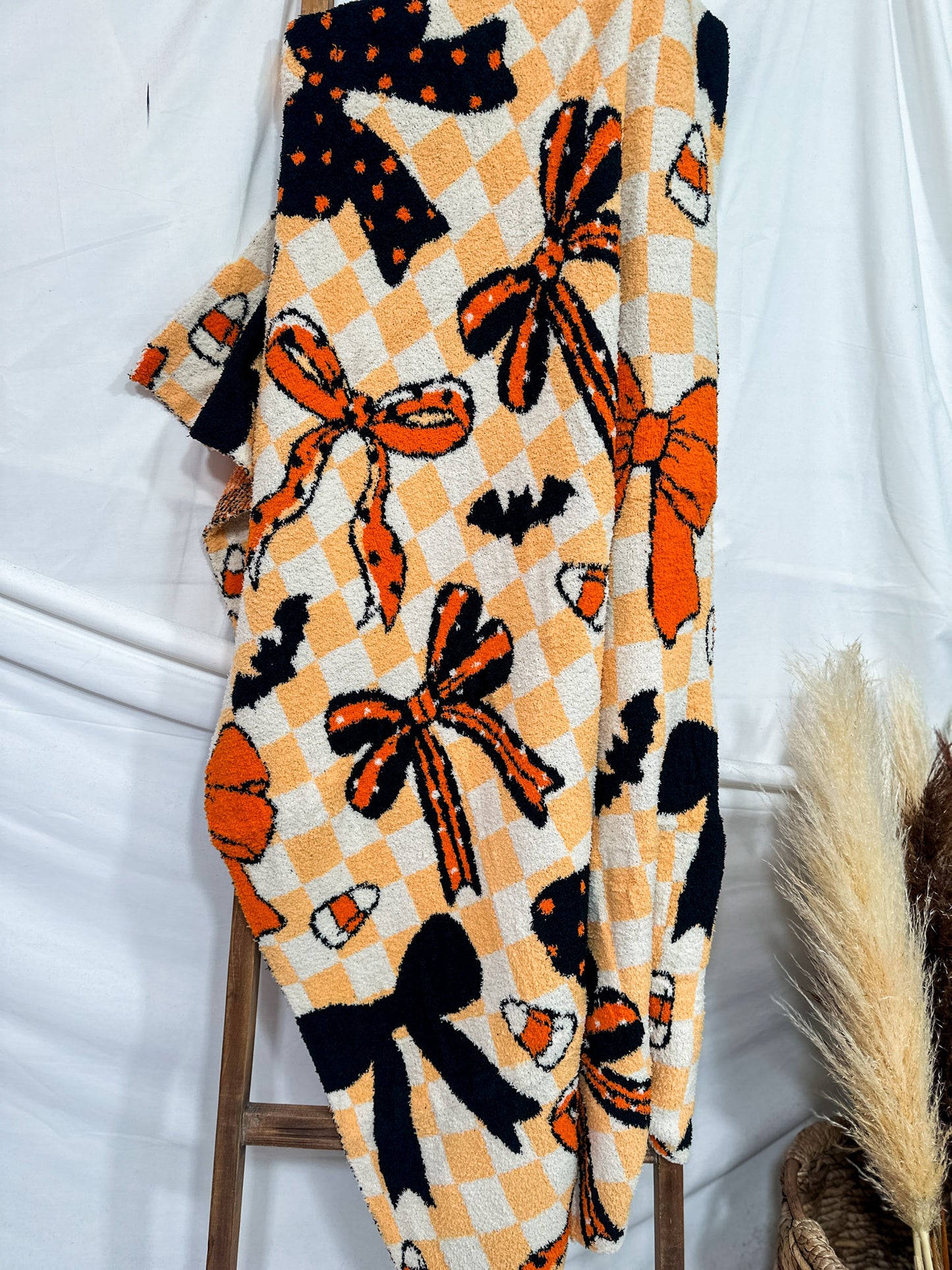 Spooky Sweet Bow Print Blanket