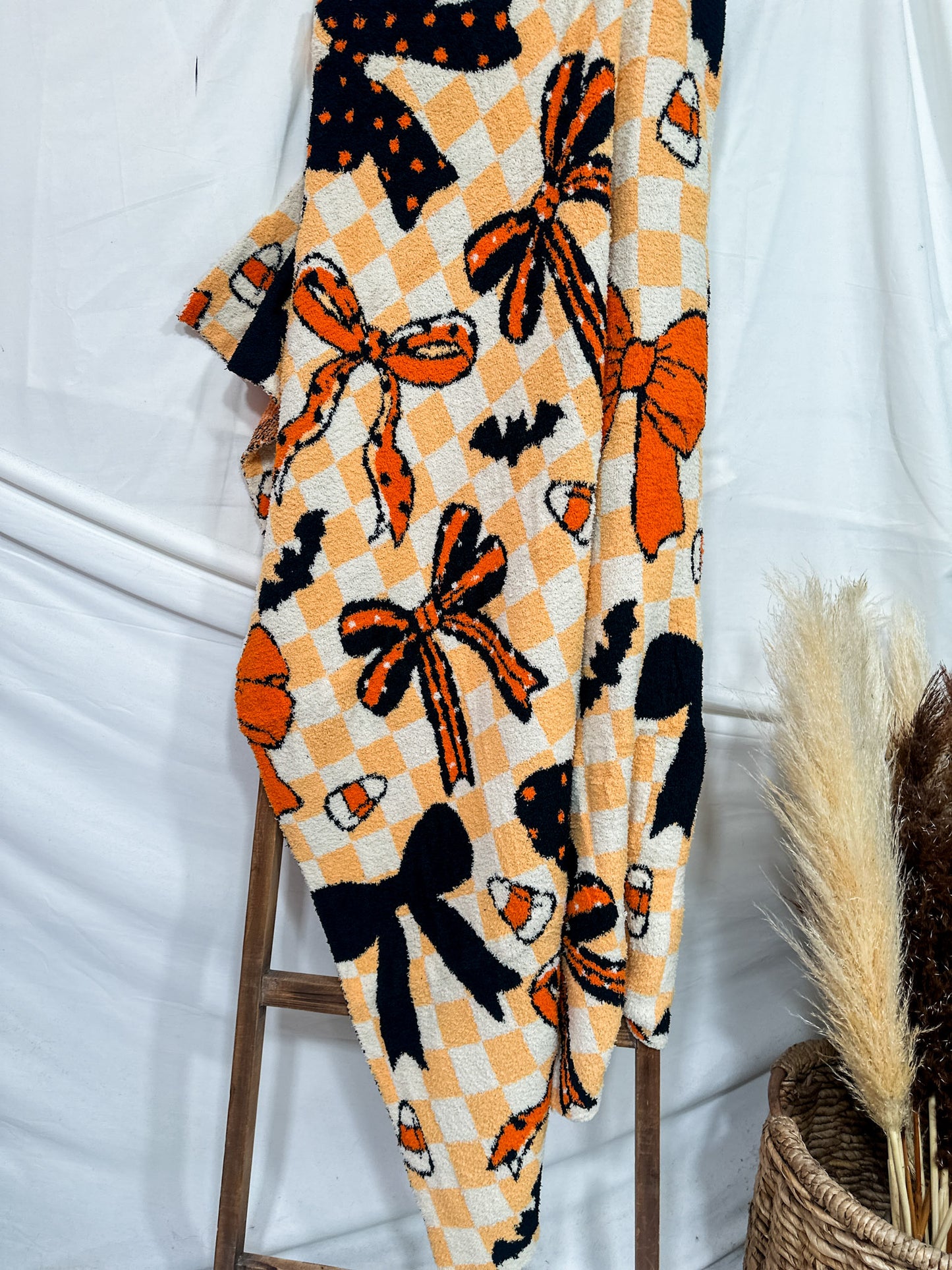 Spooky Sweet Bow Print Blanket
