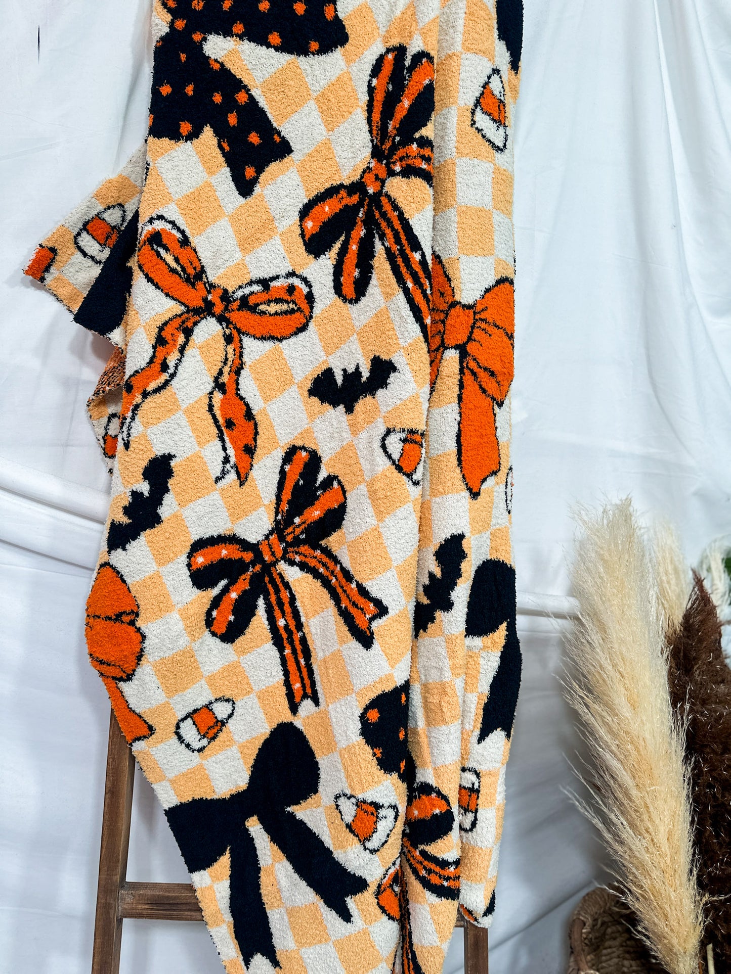 Spooky Sweet Bow Print Blanket