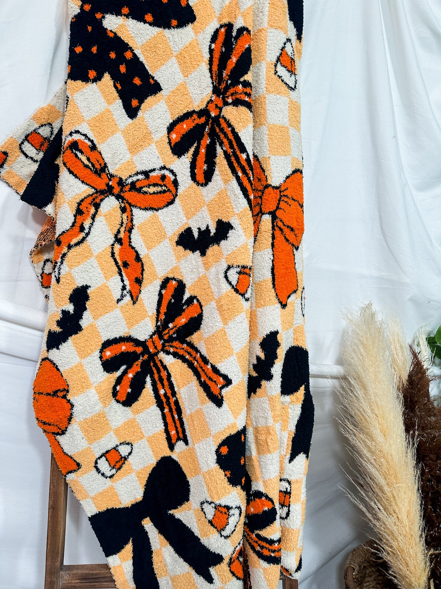 Spooky Sweet Bow Print Blanket