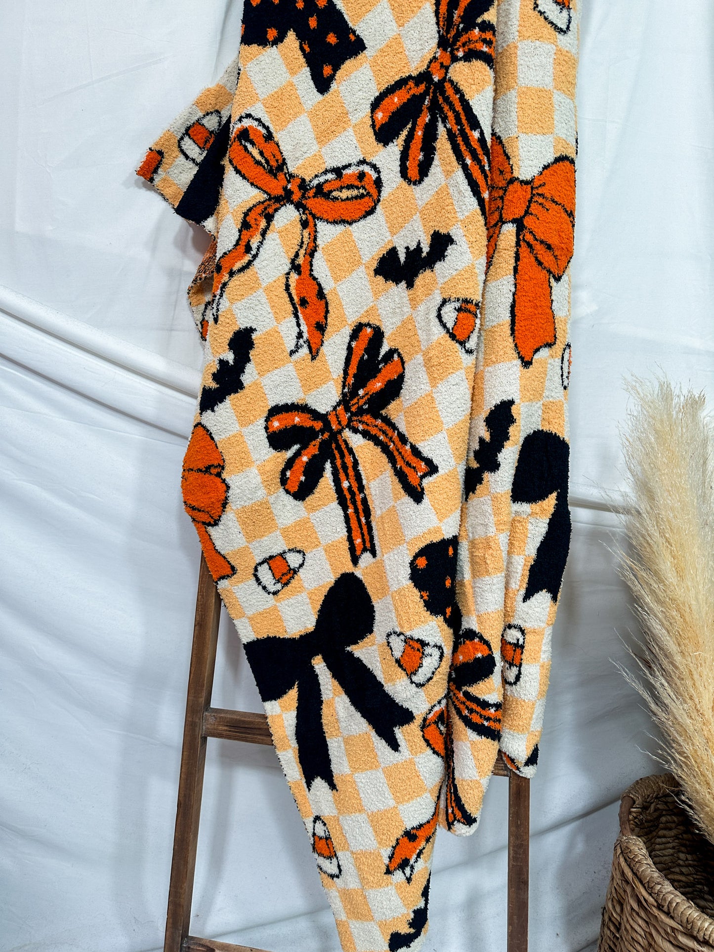 Spooky Sweet Bow Print Blanket