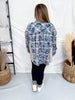 Blue Plaid Bleach Splatter Flannel With Stud Accents