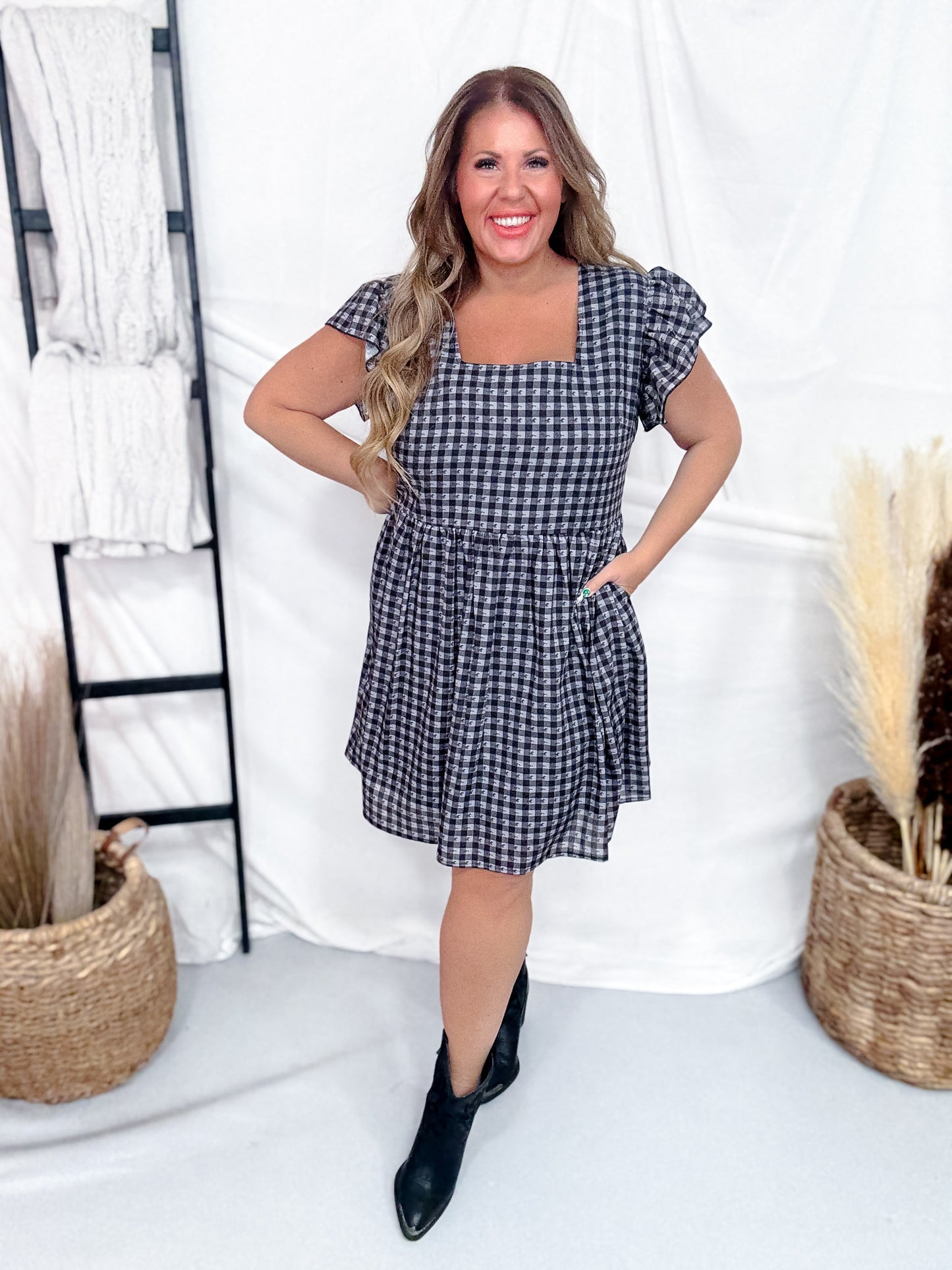 Mustang Moves Black Gingham Dress