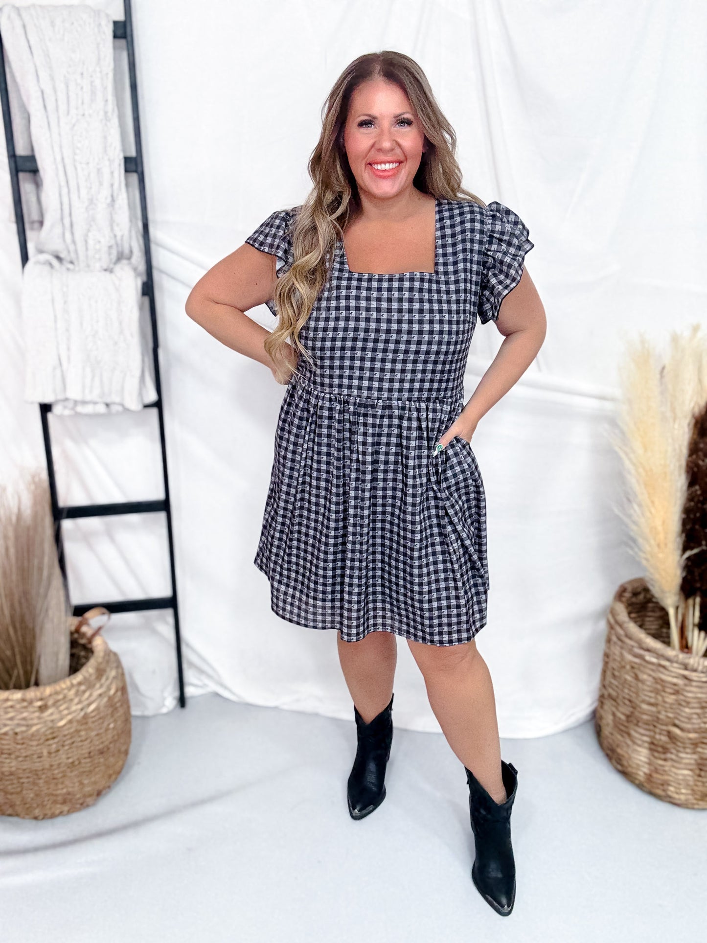 Mustang Moves Black Gingham Dress