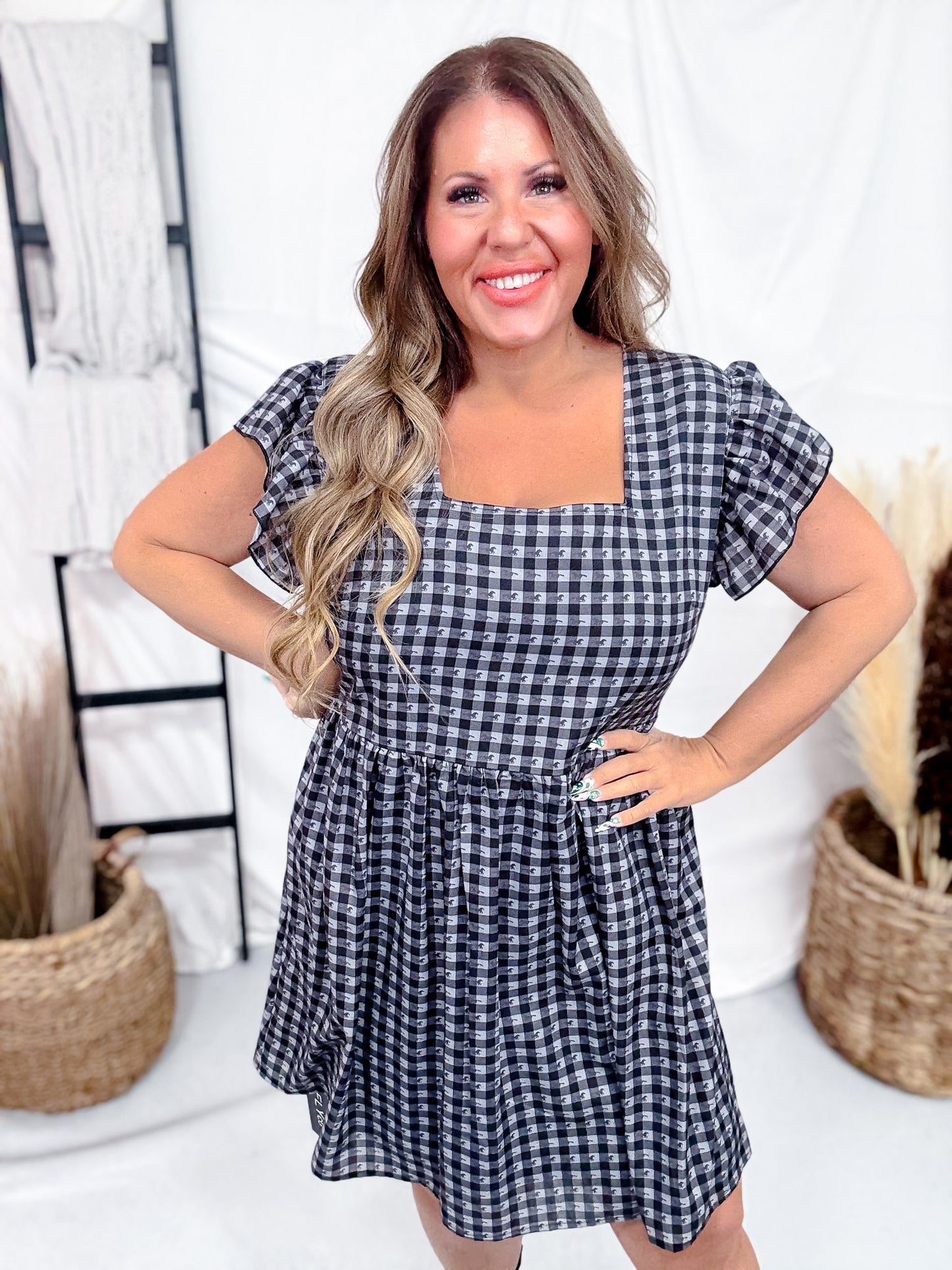 Mustang Moves Black Gingham Dress