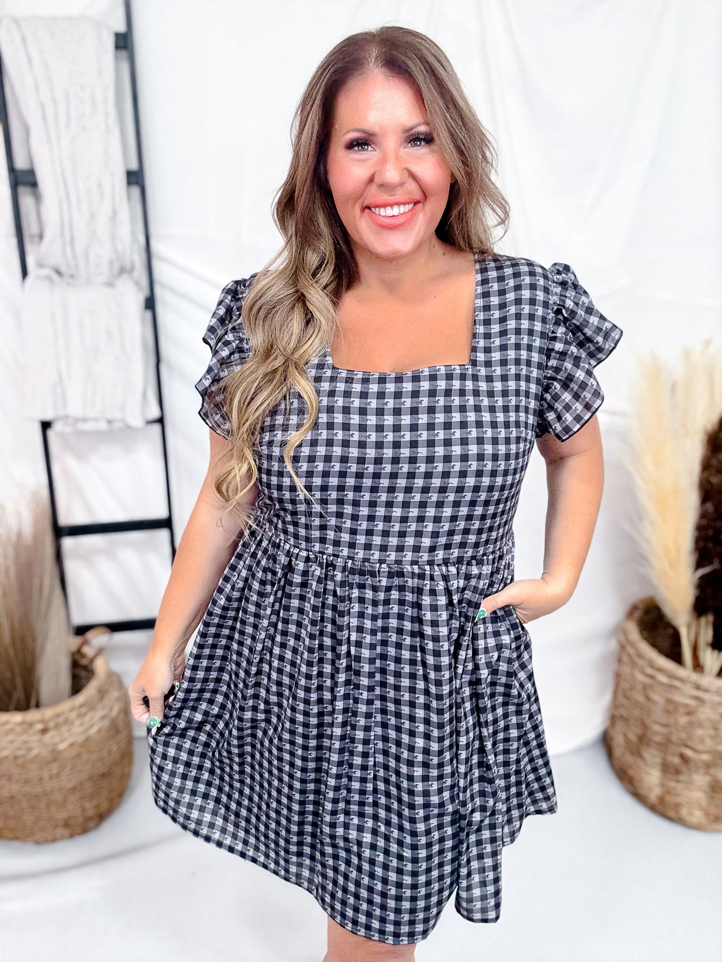 Mustang Moves Black Gingham Dress