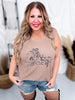 Lightweight Knit Embroidered "Stampede" Sleeveless Top