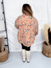 Floral Print Denim Shacket In Vintage Latte