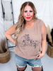 Lightweight Knit Embroidered "Stampede" Sleeveless Top