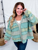 Multi Green Washed Color Block & Patchwork Cardigan