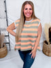 Apricot & Olive Striped Sleeveless Top FINAL SALE