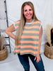 Apricot & Olive Striped Sleeveless Top FINAL SALE